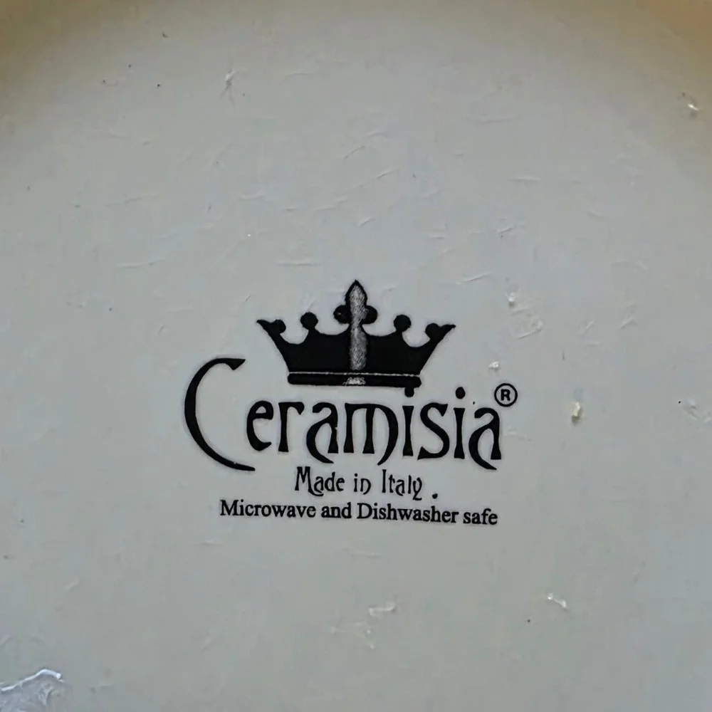 Ceramisia Italian Salad Dessert Decor Plate Tuscan Landscape Mediterranean Art